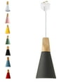 thumbnail image 1 of FSLiving J-Style Track Mount Pendant Fixture Scandinavian Style Pendant Lights for Kitchen Hanging Lamp Modern Wood and Aluminium Light Customizable,Grey - 1 Light, 1 of 7