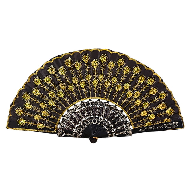 Dance Photography Prop Hand Fan With Embroidery And Sequins For Wedding And Performance Accessories Portable Shower Curtain Rod Back Ground Stand for Party Valentines for Photography Baby Removable