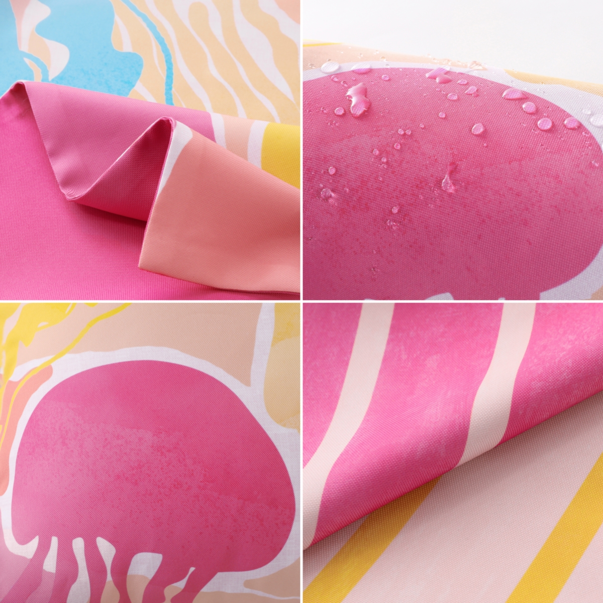 Phantoscope 18 x 18 Outdoor Jellyfish Pillows Pink Polyester Modern, Waterproof (Set of 2 )
