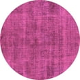 thumbnail image 1 of Ahgly Company Indoor Round Oriental Purple Industrial Area Rugs, 4' Round, 1 of 4