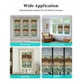 thumbnail image 6 of Window Privacy Film, Green Brown Paw Prints UV Sun Blocking Window Tint Film Heat Control One Way Blackout Window Film, Country Farmhouse Retro Wood Non Adhesive Static Cling Sticker 17.7x78.7 In, 6 of 7