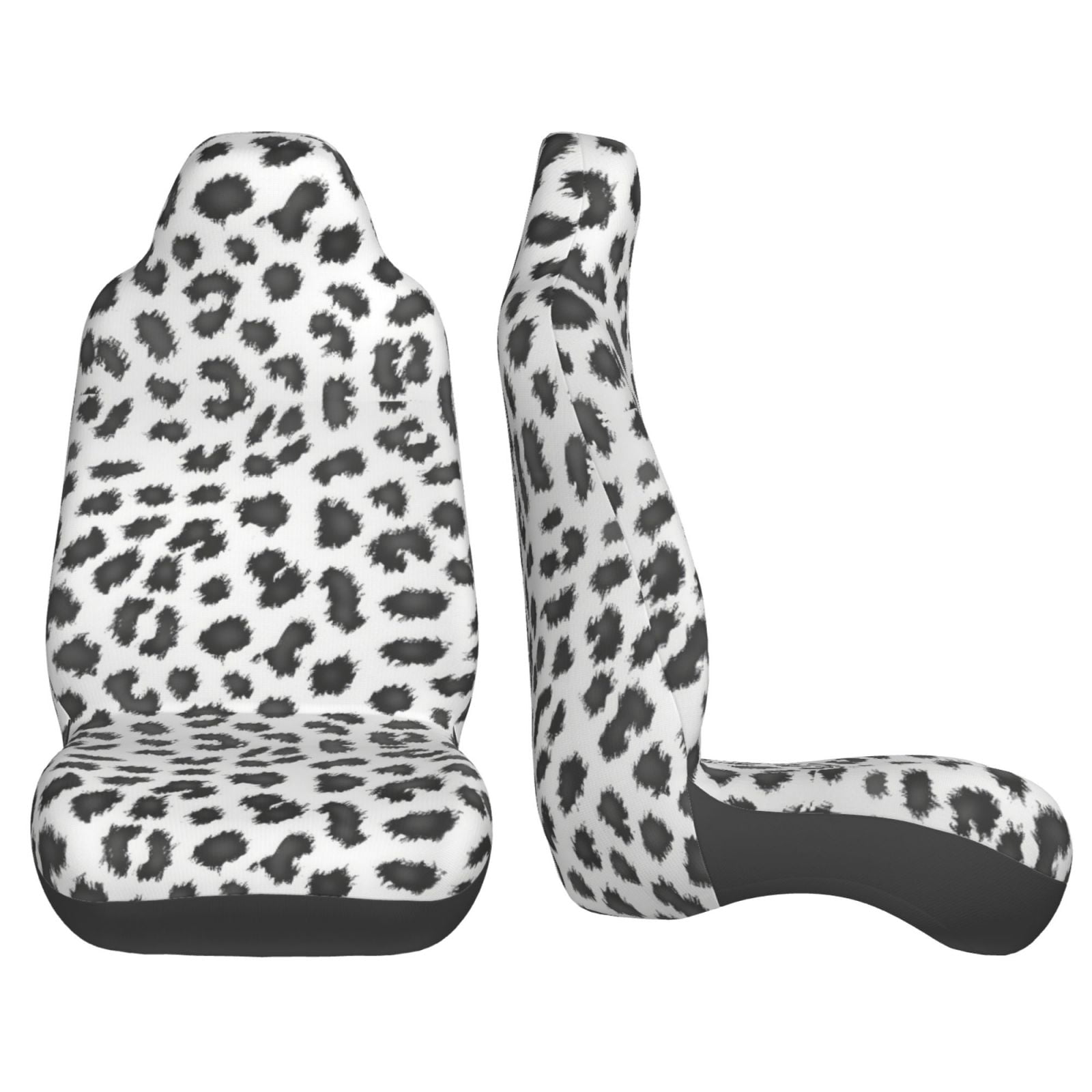 KAKALAD Leopard Print Animal Gray Pattern Snow Cheetah 01 Car Accessories Seat Covers Set Vehicle Seat Covers Universal Front Seats Protector 2 Pcs