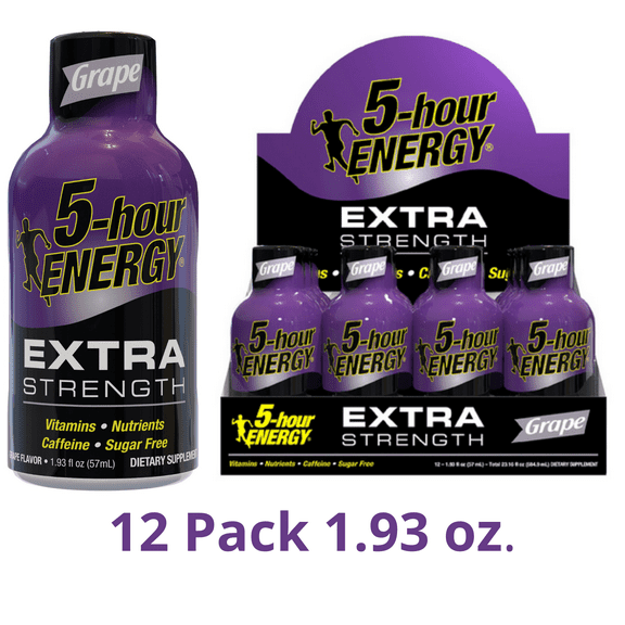 5-Hour Energy Shot, Extra Strength Grape, 1.93 Ounce, 12 Count