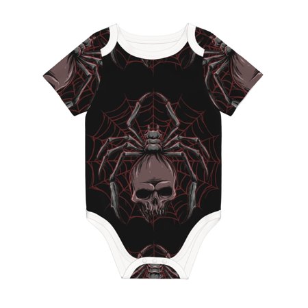 

Coaee Spider with Skull for Soft Cotton Baby Short-Sleeve Bodysuit Baby Girls Boys Bodysuit Romper