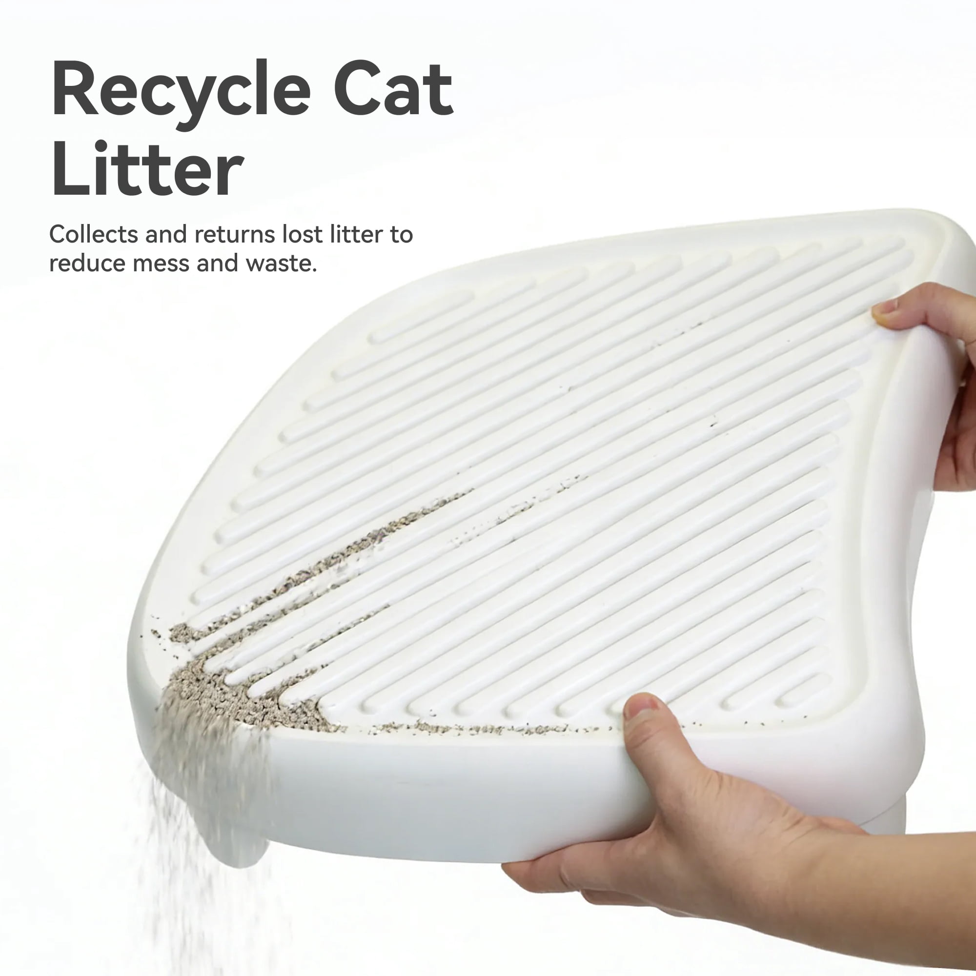 CATLINK Pet Ramp for Open Top Automatic Cat Litter Box, Suitable for Senior, Kitten, Obese Cats, Easy Access Step with Litter Trapping Design, White