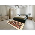 thumbnail image 5 of Ahgly Company Machine Washable Indoor Rectangle Contemporary Brown Gold Area Rugs, 5' x 8', 5 of 7