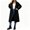 Black, variant on Lapel Collar Double Breasted Women's Winter Elegant Coats Long Notched Pea Coat