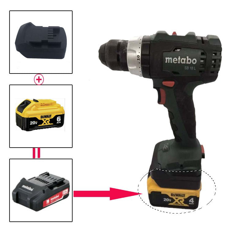 Details about   1x Metabo 18V HPT Drill Tools Adapter Uses Dewalt 20V MAX Slider Li-Ion Battery 