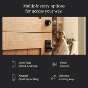 Level Lock Smart Lock, Keyless Entry, Smartphone Access, Bluetooth Enabled, Works with Apple HomeKit - Matte Black