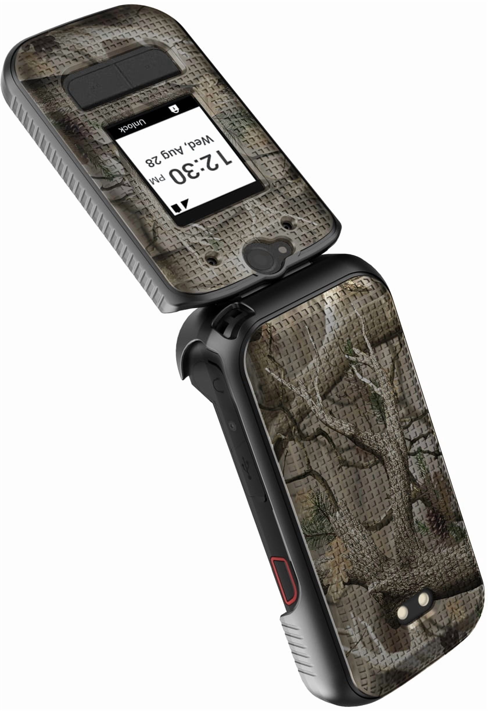 Nakedcellphone Case and Belt Clip Combo for Sonim XP3plus 5G Flip Phone (XP3 Plus X320, 2025), Textured Hard Cover and Holster/Holder - Bush Camo