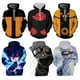 thumbnail image 2 of Kids Naruto Hoodie Kakashi Print Hatake Sasuke 3D Hooded Pullover Cosplay Harajuku Casual Tracksuit Cool Autumn Hoody Tops4XL Adult(100-110kg) Gao Jinjia LED, 2 of 2