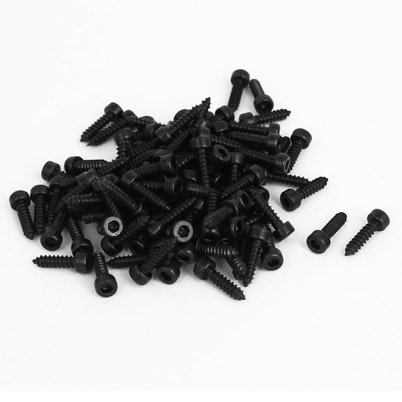 2.6mm x 10mm Threaded Carbon Steel Hexagon Head Self Tapping Screws 100 Pcs