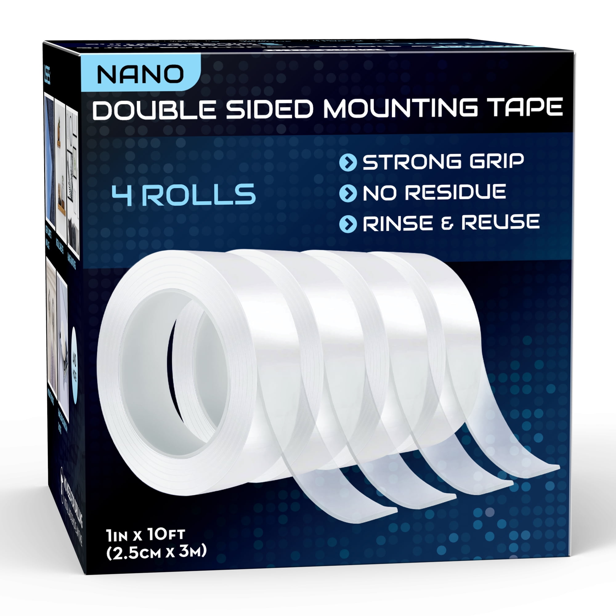 Lockport Double Sided Tape Heavy Duty Hanging Tape 4 Pack Removable