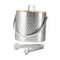 thumbnail image 2 of Cubo de hielo, cubo de cerveza con tapa y pinza, cubo de metal multiusos para bebidas, cubo enfriador de bebidas para fiestas en restaurantes y bufés 3 L Plata, 2 of 9