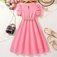 thumbnail image 5 of Ashirexll Summer Dresses for Teens, Girls Dresses Size 10-12, Fashion Girls Summer Dress for 8-13 Short Sleeve Round Neck Dress Waist Cinching Princess Dress, 5 of 7