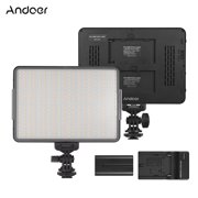 Andoer W360 Portable LED Video Light Panel Photography Fill-in Lamp 24W Dimmable 3200K/5600K with Li-ion Battery and Battery for Canon Nikon Sony DSLR Camera Camcorder
