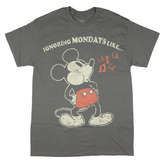 Disney Mickey Mouse Shirt Mens Ignoring Modays Adult Short Sleeve T-Shirt For Men And Women