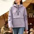 thumbnail image 2 of TaTaai Womens Anorak Long Sleeve Half Zip Hooded Waterproof Windbreaker with Pockets Lightweight Outdoor Hiking Jacket, 2 of 7