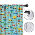 thumbnail image 4 of Blackout Kids Curtains,Cartoon Traffic Vehicles Boats Light Blue Pattern Childrens Insulated Curtains Set Of 2,Bedroom Essentials,Toddler Room Decor 52"x84", 4 of 5