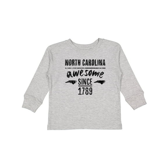 Inktastic North Carolina Awesome Since 1789 Boys or Girls Long Sleeve Toddler T-Shirt