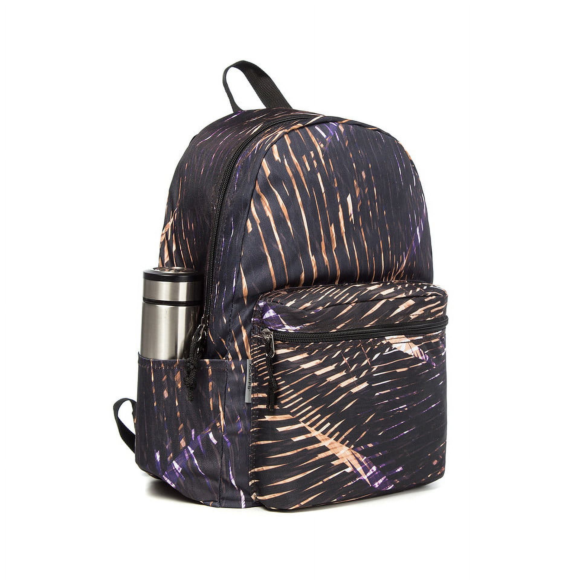 K-Cliffs  Unisex 18" Meteor Print School Backpack , Travel Daypack for Laptop  Black/Gold , Teen-Adult  100% Polyester