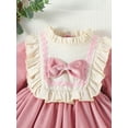 thumbnail image 5 of Bslissey Toddler Baby Girls Christmas Velvet Dress Long Sleeve Ruffled Mock Neck Patchwork A-line Dress Infant Casual Cute Princess Dress Daily Clothes 6 Months-3 Years, 5 of 7