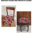 thumbnail image 5 of Dining Room Chair Seat Covers Set of 4, Christmas Red Poinsettia Flower Removable Stretch Chair Seat Cushion Slipcovers Protector for Holiday Party Festival Decoration Watercolor Plant Seamless, 5 of 5