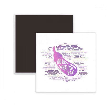 

Purple Lines Eggplant Vegetable Square Ceracs Fridge Magnet Keepsake Memento