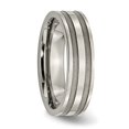 thumbnail image 4 of Diamond2Deal Titanium Brushed and Polished 6mm Grooved Men's Band Size 6.5, 4 of 5