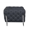 thumbnail image 5 of 93" Dark Gray Genuine Button Tufted Leather Standard Sofa, 5 of 8