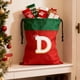 thumbnail image 4 of Bolsa de regalo navideña con cordón, 26 letras, poliéster rojo, 30 x 38 cm | Bolsa reutilizable para dulces navideños, pequeña bolsa para envolver regalos, organizador de decoración festiva, 4 of 6