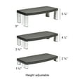 thumbnail image 3 of 3m/commercial Tape Div. Extra-wide Adjustable Monitor Stand, 20" X 12" X 1" To 5.78", Silver/black, Supports 40 Lbs, 3 of 10