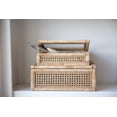 thumbnail image 3 of Creative Co-Op Woven Rattan Display Boxes with Glass Lids & Fir Wood Frame (Set of 2 Sizes), 3 of 5