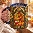 Cornucopia Layout Accent Mug Harvest Stained Glass Cornucopia Design for Fall Coffee and ...