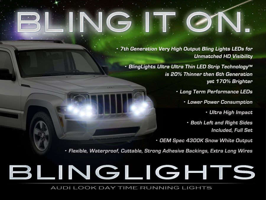 LED Headlight Halo Ring Bluetooth Multi-Color RGB Kit for Jeep Liberty 08-13 