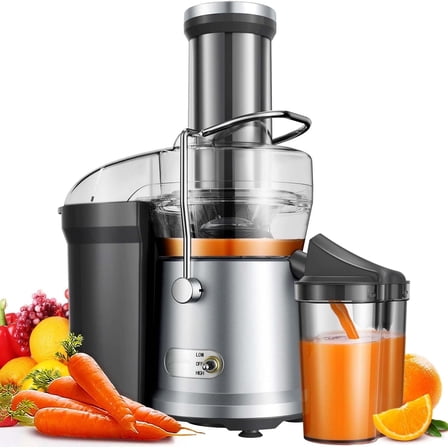 Juicer Machine, 1200W Centrifugal Juicer Extractor with Wide Mouth 3.2" Feed Chute for Fruit Vegetable, Easy to Clean, Silver