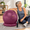 Burgundy-L – 65 cm (Height 5'4"–5'10"), variant on Yoga Ball Chair For Office Desk With Base - Balance & Stability Exercise Seat Adults Active Sittingure Core Home Gym Pump