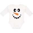 thumbnail image 3 of Inktastic Cute Smiling Snowman Face with Carrot Nose Boys or Girls Long Sleeve Baby Bodysuit, 3 of 5
