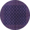thumbnail image 1 of Ahgly Company Machine Washable Indoor Round Oriental Blue Industrial Area Rugs, 3' Round, 1 of 4