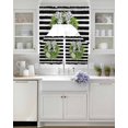 thumbnail image 3 of Flower Wreath Swag Curtains for Living Room/Bedroom Windows, Farmhouses Bow-Knot Black Stripes Kitchen Curtains and Valances Set 36 Inch Length, Light Filtering Swags Valance Curtain Panels, 3 of 5
