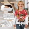 thumbnail image 5 of DISNIMO Christmas Deer Snowflake Printed Girls Long Sleeve Shirts Kids Lace Up Shirts Casual Crew Neck Pullover Top Fashion Loose Blouse Shirts, 5 of 8