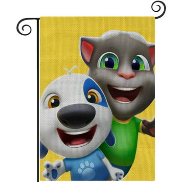 Talking Tom Garden Flags Set of Double Sided 12 x 18 Inch Yard Flags, Small Garden Flags for Outside, Fall Winter Halloween Christmas Outdoor Flags, Holiday Garden Flags for All Seasons