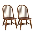 thumbnail image 1 of Pemberly Row Medium Brown Bow Back Side Chair - Oak-Set of 2, 1 of 8