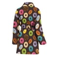 thumbnail image 2 of Colorful Donut Pattern Women Bathrobe One Size Univeral Fits, Food Lover Fashion Lightweight Plush Fleece Long Robe For Women, 2 of 3
