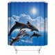 thumbnail image 4 of 4 Pieces Dolphin Shower Curtains with Non-Slip MatsAnimals, Toilet Lid and Bath Mat, Vintage Waterproof Bathroom Shower Curtain with 12 Hooks, 4 of 5
