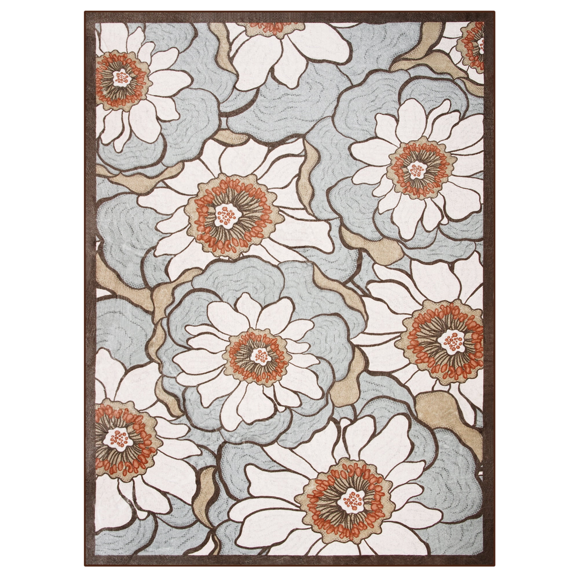 Arogan Flower Area Rug 4x6 for Bedroom, Living Room, Green