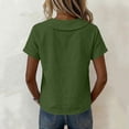 thumbnail image 6 of FAHUOMU Women's Blouse Tops Short Sleeve Crew Neck Cotton Linen Spring Summer Shirts Solid Color Casual Lightweight Breathable Fashion Tunics, 6 of 8