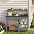 thumbnail image 3 of Renwick Garden Potting Bench with Basin & Drawer, Gray, 3 of 8
