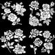 thumbnail image 1 of 4 paquetes de calcomanías de rosas para autos, calcomanías blancas para ventanas de autos, calcomanías autoadhesivas reflectantes impermeables para parachoques de laptop y ventana de auto., 1 of 9