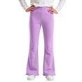 thumbnail image 3 of Kiijoy Girls Flared Leggings Pants Casual Solid Stretch Ruffle Pants, Sizes 4-16, 3 of 4
